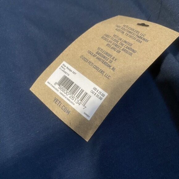 YETI Coolers USA American Flag Stars T-Shirt Navy Blue Tee Men's Size XL NEW - Picture 4 of 5